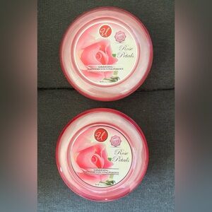 (2) Rose Petals Shimmering Cornstarch  Dusting Body Powder 5 oz each